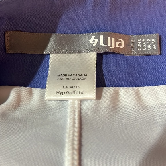 Lija Periwinkle Golf Skort with Front Pockets and One Rear Pocket with Logo - Picture 3 of 6